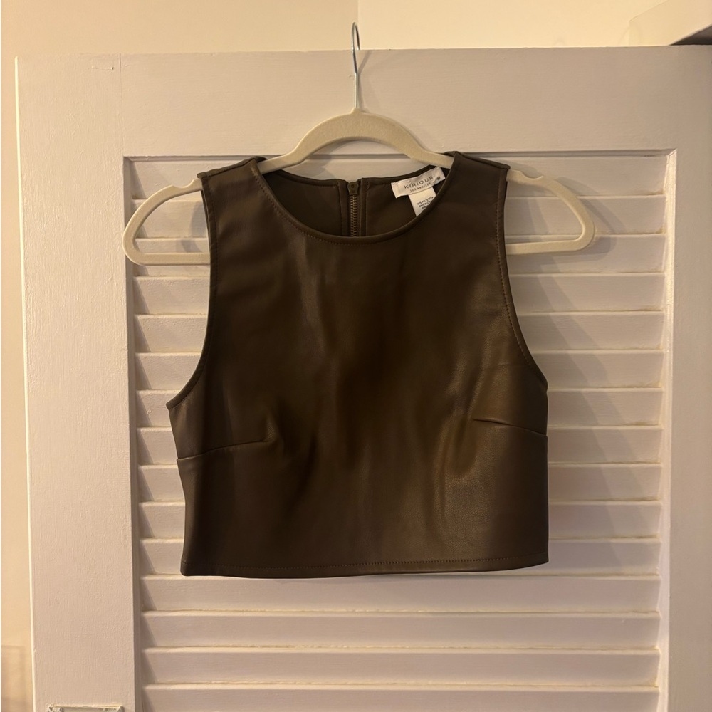 Women's Brown Sleeveless Top